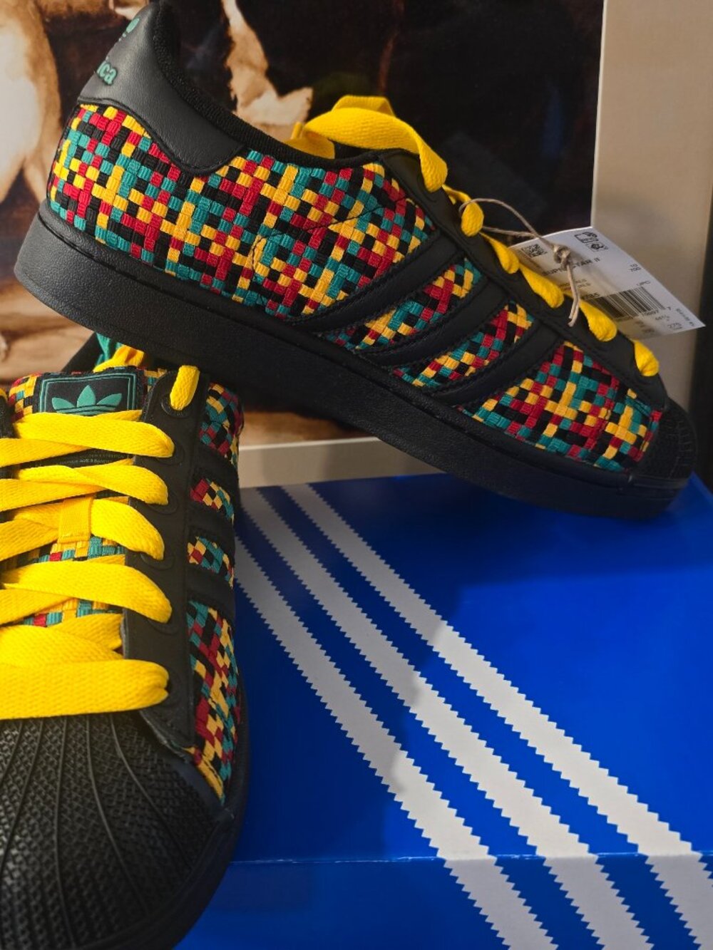 adidas Superstar II x Bob Marley Jamaica Men’s Sz 10.5 IH9785 Fat Lace Shoes NEW